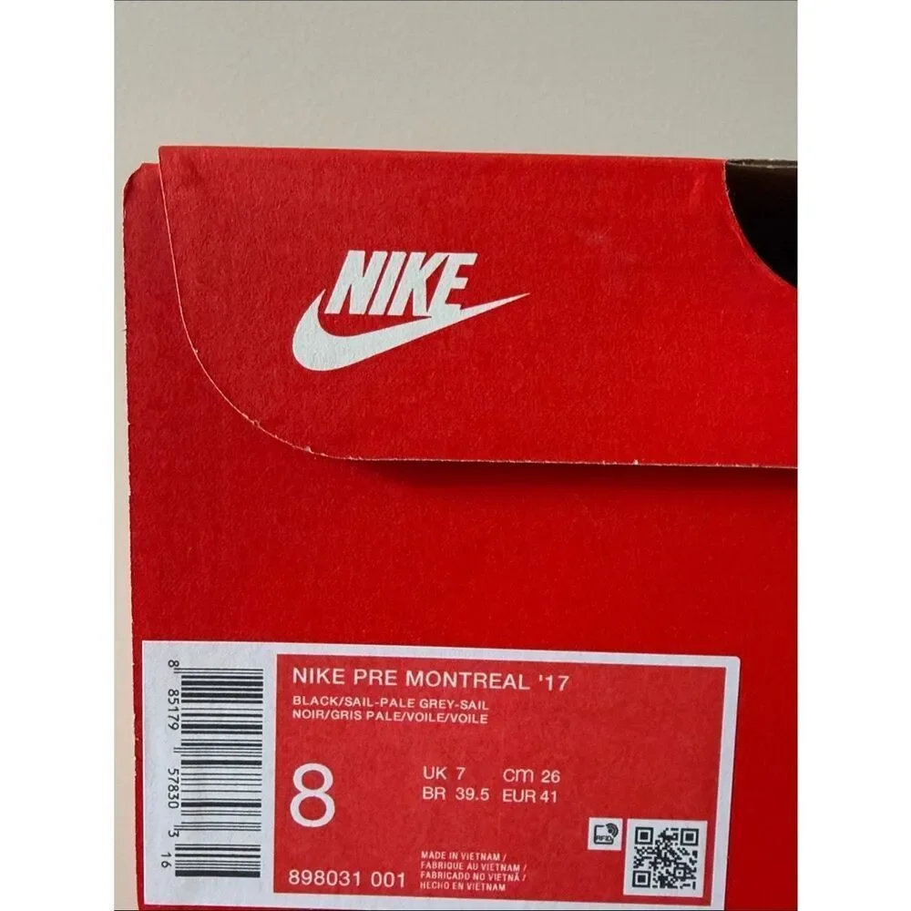 Nike Pre Montreal Pale Grey Black 898031-001 Men’s Size 8